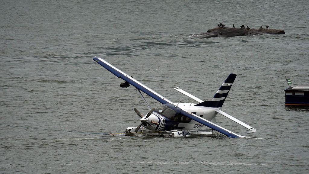 Eight rescued after seaplane hard landing in Manhattan's East River
