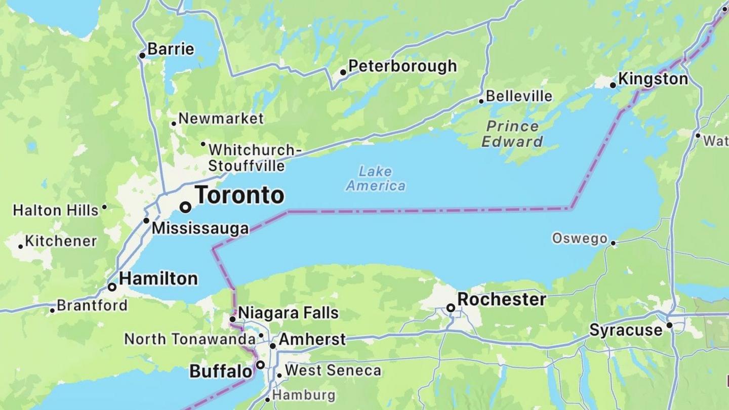 Apple Maps Renames Lake Ontario to Lake America Amid US‑Canada Trade Push