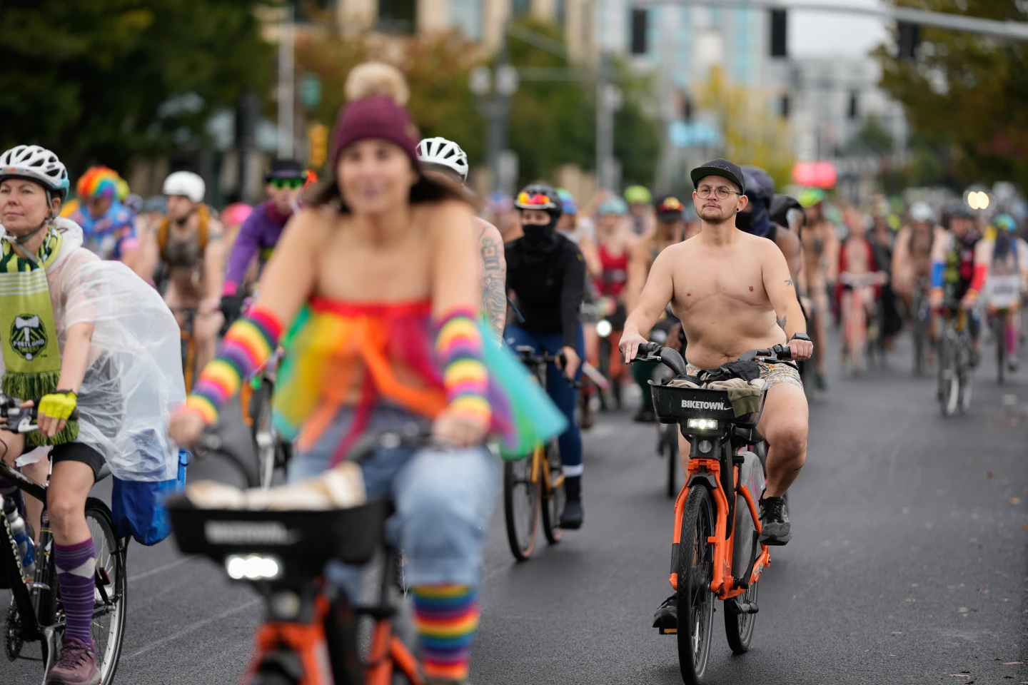 Portland Hosts 'Emergency' Naked Bike Ride Amid Protests Against Trump